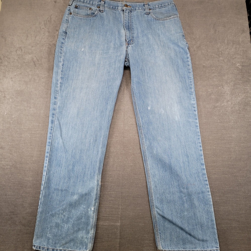 Carhartt Jeans Mens 40x34 Light Blue Relaxed Fit Straight Leg Denim